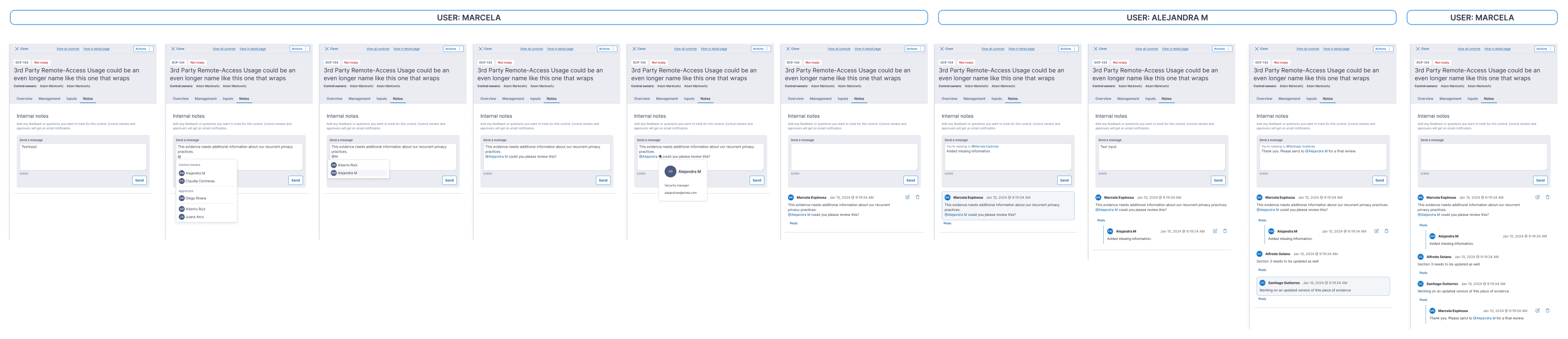 Collaboration exploration: interaction design concepts for internal notes, @mentions, threaded comments, and shared task context
